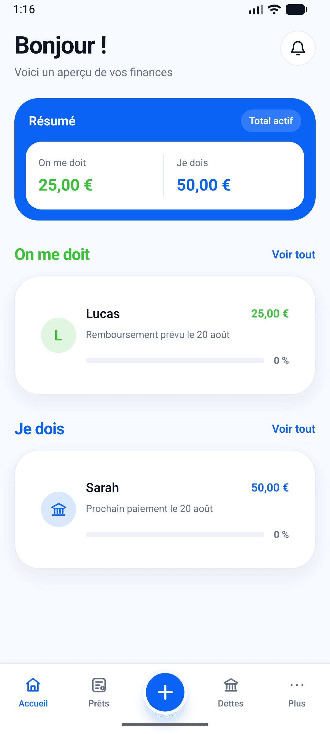 Prêts et Dettes - Gestion de dettes